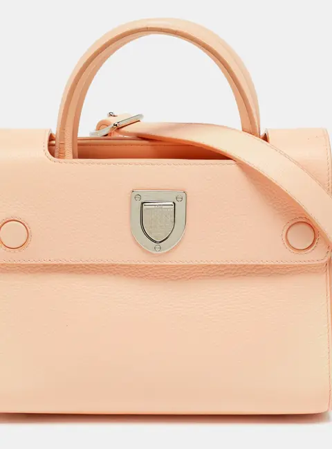 Dior Diorever Mini Peach Leather Top Handle Bag