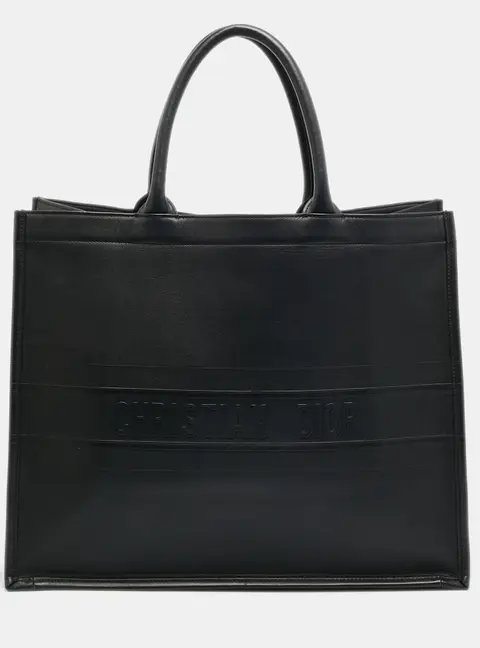 Dior Book Large Black Leather Tote