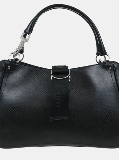 Christian Dior Black Lambskin Leather Shoulder Bag