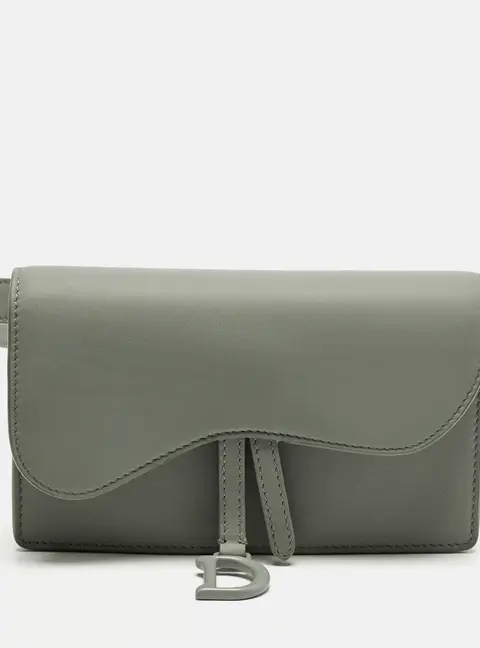 Dior Saddle Grey Leather Belt Bag
