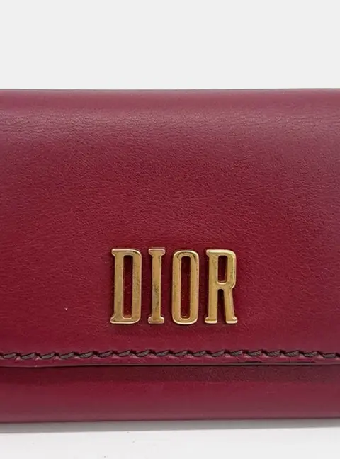Dior Small Flap Wallet Red Leather Wallet Bag