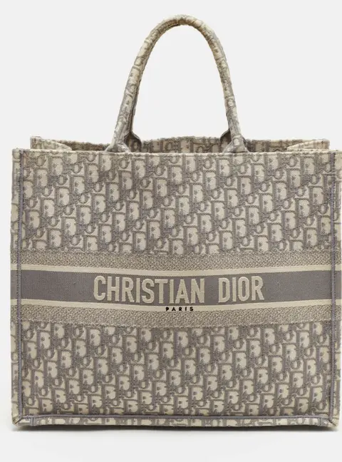 Dior Grey Oblique Canvas Large Book Tote