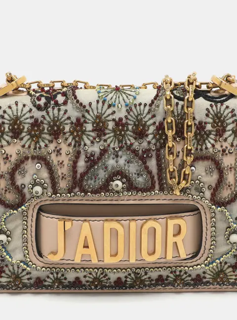 Dior J'Adior Medium Multicolor Leather and Mesh Embellished Shoulder Bag