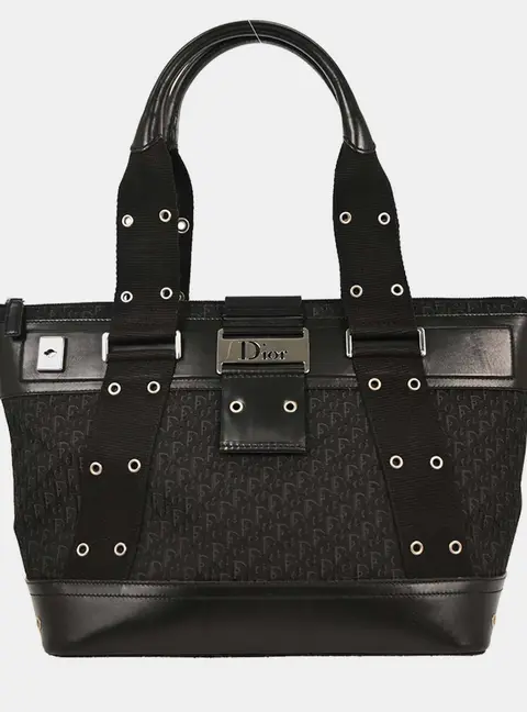 Christian Dior Black Trotter Street Chic Tote Bag