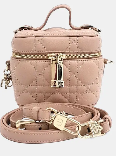 Dior Micro Vanity Case Pink Lambskin Leather Top Handle Bag