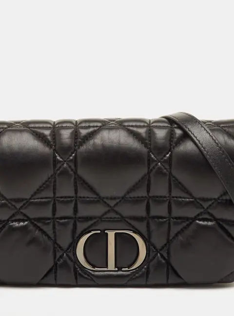 Dior Caro Mini Black Macrocannage Leather Bag