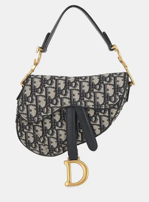 Dior Saddle Mini Navy Oblique Canvas Shoulder Bag