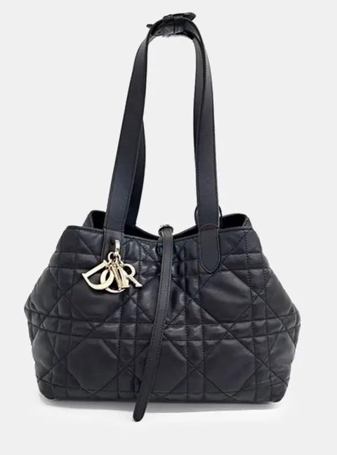 Dior Toujours Medium Black Lambskin Leather Shoulder Bag