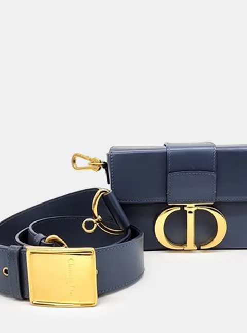 Dior Blue Leather Christian Dior 30 Montaigne Box Bag M9204