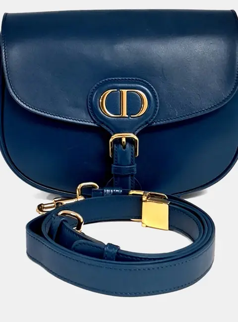 Dior Blue Leather Bobby Bag Medium