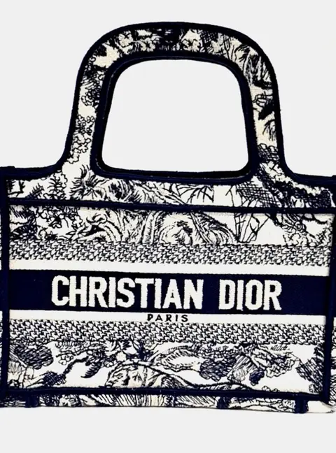 Christian Dior Mini Book Tote Multicolor Embroidered Canvas Top Handle Bag