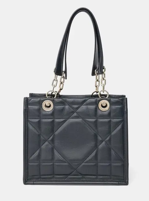 Christian Dior Essential Small Black Leather Tote Bag