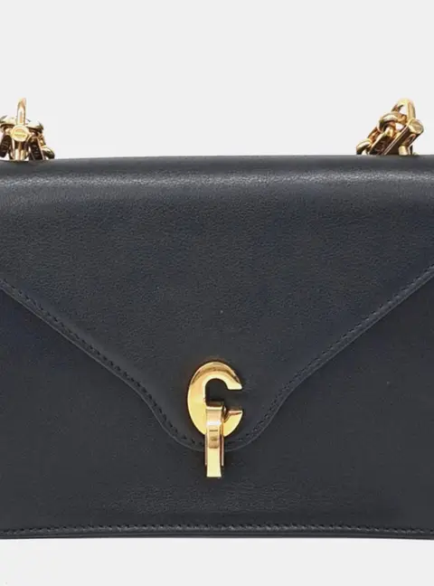 Christian Dior Black Leather C'est Dior chain shoulder bag