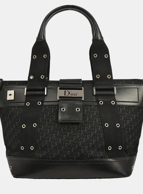 Christian Dior Black Trotter Street Chic Tote Bag