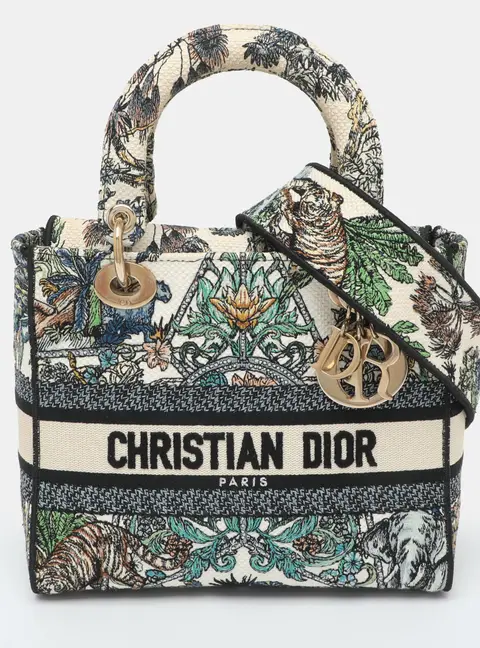 Dior Lady D-Lite Medium Etoile de Voyage Embroidered Canvas Tote