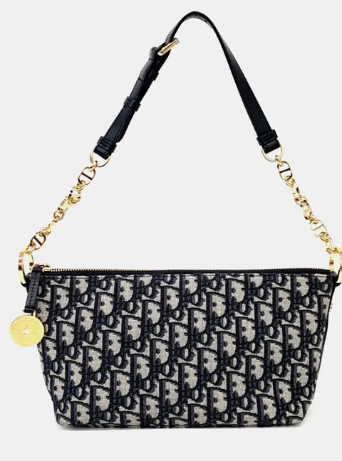 Dior Diorstar Oblique Hobo Black Canvas Hobo Bag
