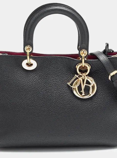 Dior Diorissimo Medium Black Leather Tote