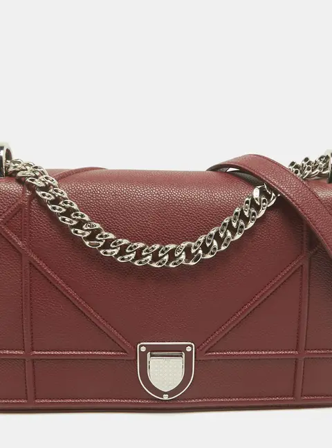 Dior Diorama Medium Red Leather Shoulder Bag