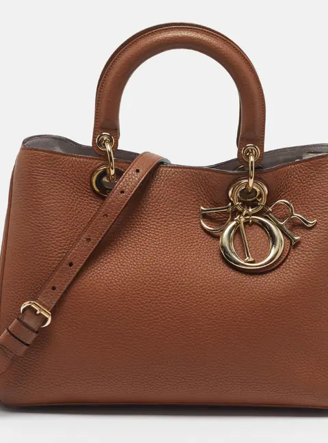 Dior Diorissimo Medium Brown Leather Tote