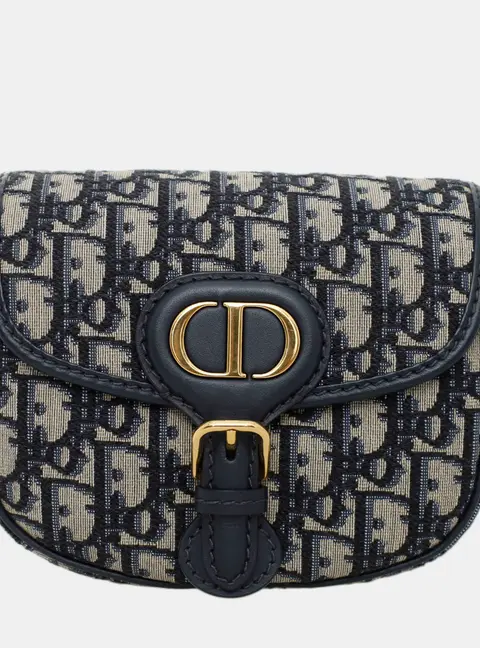 Dior Bobby Small Blue Oblique Canvas Leather Shoulder Bag