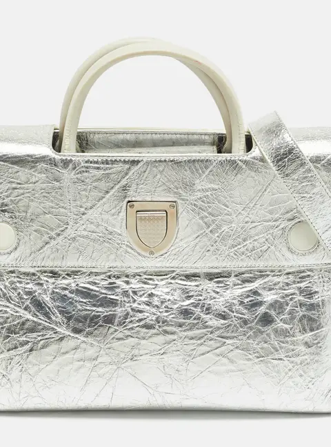 Dior Diorever Medium Silver Leather Tote