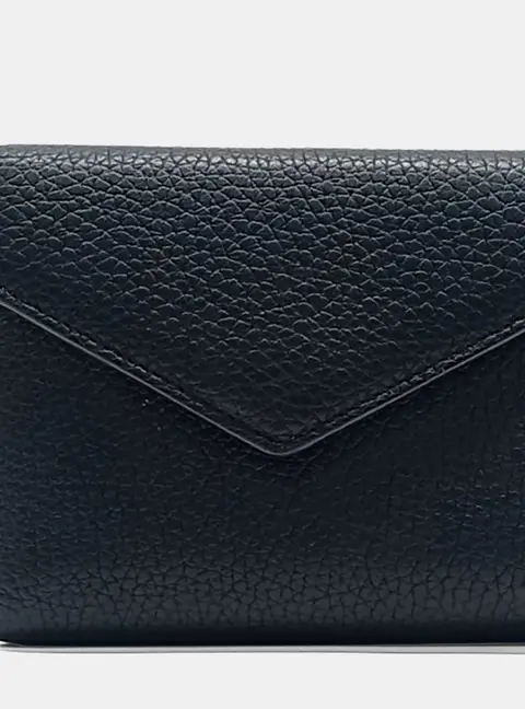 Christian Dior Diorama Bi-Fold Wallet Black Grained Calfskin Leather Wallet