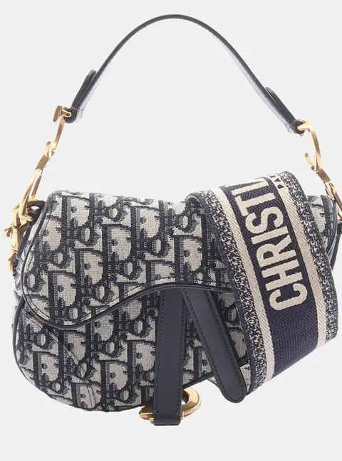 Dior Saddle Mini Blue Dior Oblique Jacquard Canvas Shoulder Bag