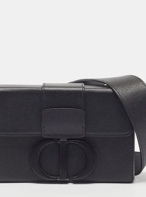 Dior 30 Montaigne Black Leather Box Bag