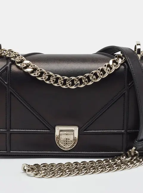 Dior Diorama Small Black Cannage Leather Flap Bag