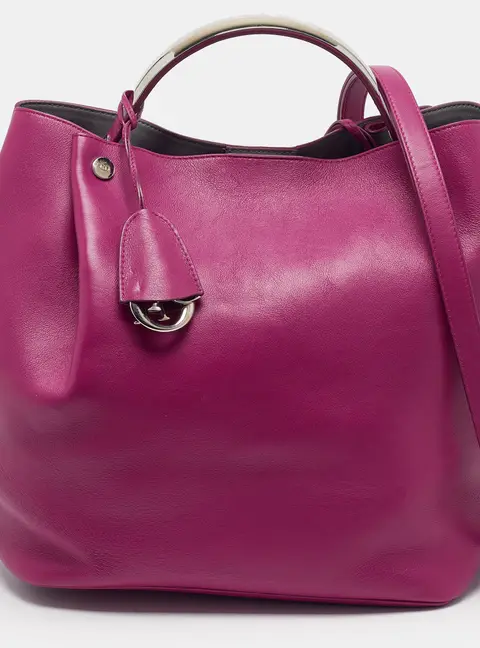 Dior Diorific Fuchsia Leather Bucket Tote