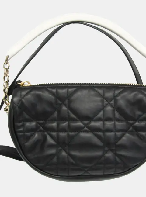 Christian Dior Dior Vibe Small Black Lambskin Leather Hobo Bag
