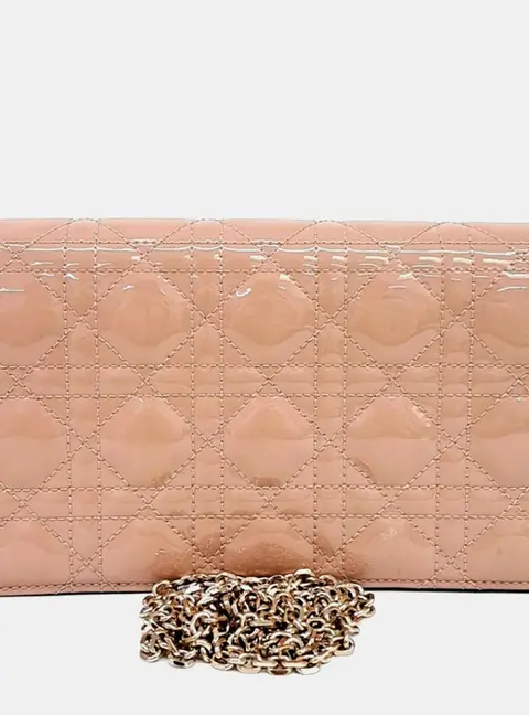 Christian Dior Patent Cannage Chain Crossbody Bag S0204