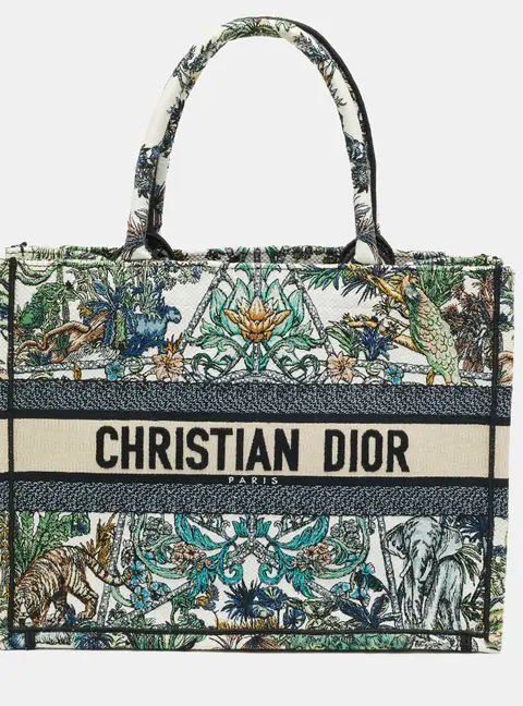 Dior Book Medium Multicolor Etoile de Voyage Embroidered Canvas Tote