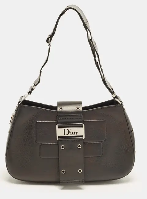 Dior Street Chic Columbus Black Leather Shoulder Bag