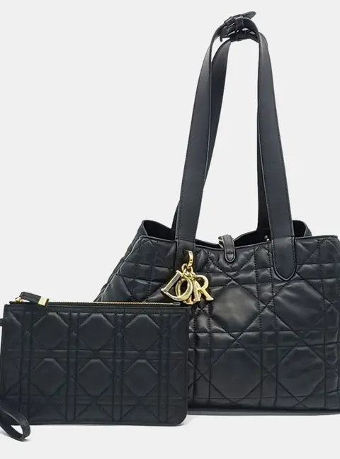 Dior Black Leather Christian Dior Toujours Medium M2821OSHJ