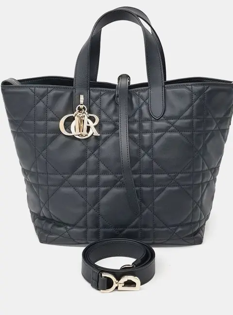 Dior Black Leather Toujours Vertical Medium