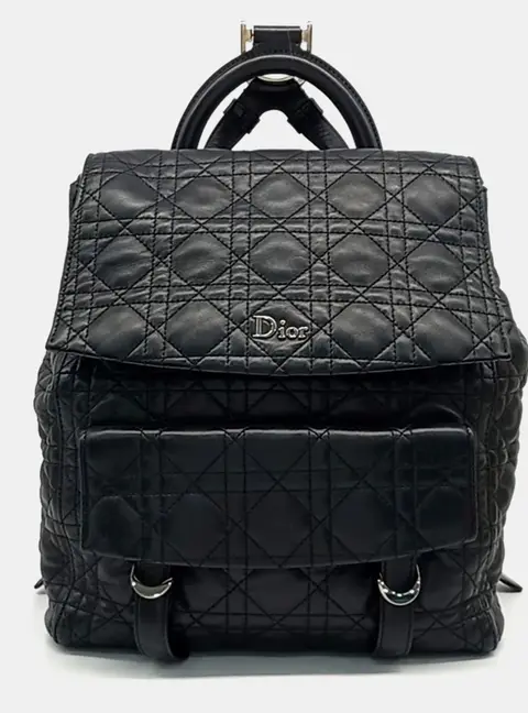 Christian Dior Black Leather Stardust Backpack M1502PVQN