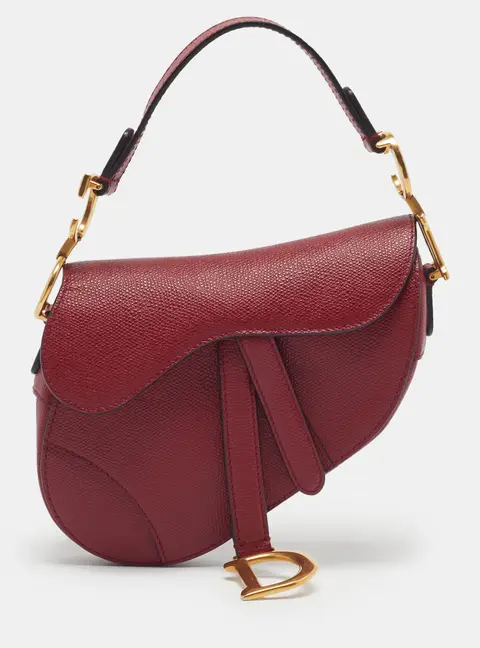 Dior Saddle Mini Red Leather Shoulder Bag