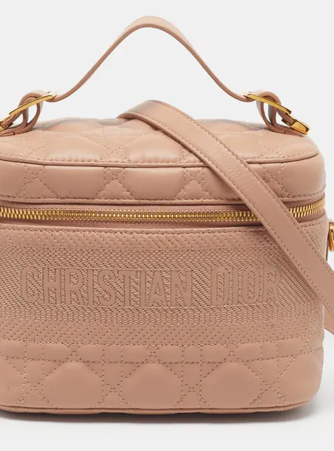Dior DiorTravel Small Beige Cannage Leather Vanity Case