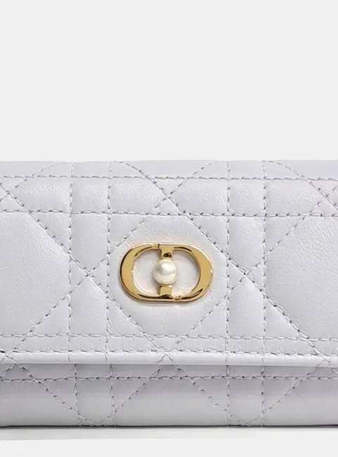 Christian Dior Purple Leather Jolie Glycine Card Holder S3102