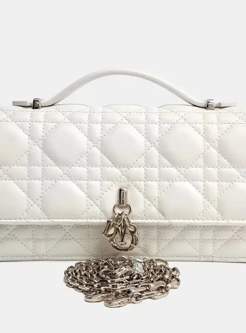 Christian Dior Cream Leather Miss Dior Mini Bag S0980
