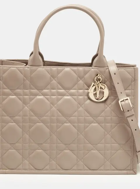 Dior Book Medium Beige Macrocannage Leather Tote