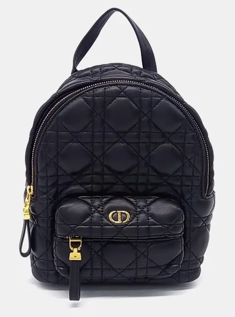 Dior Mini Cannage Black Leather Backpack Bag
