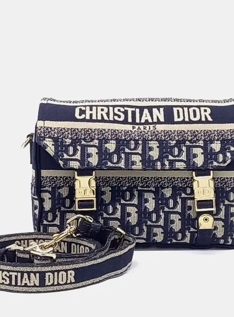 Dior Multicolor Fabric Oblique Camp Messenger Bag