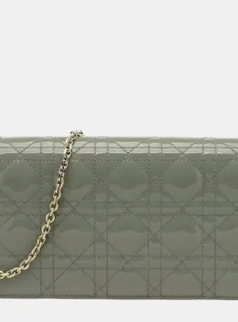 Dior Lady Dior One Size Black Patent Calfskin Crossbody Bag