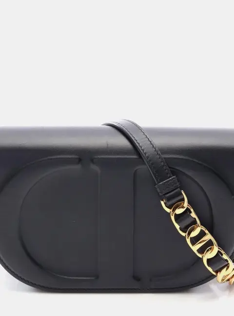 Christian Dior CD Signature Medium Black Box Calfskin Shoulder Bag