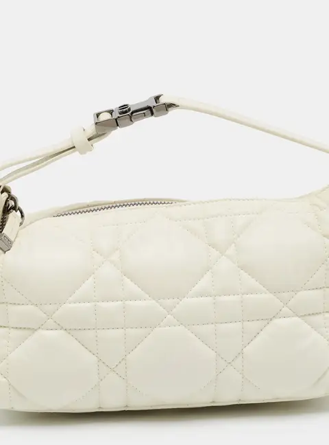 Dior Travel Nomad Medium White Macrocannage Leather Pouch