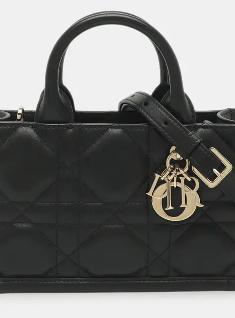 Dior Book Mini Black Macrocannage Leather Tote