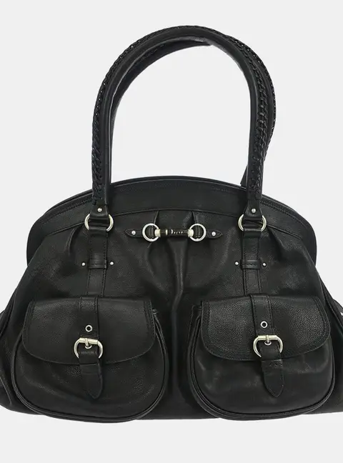 Dior My Dior Black Leather Duffel Bag