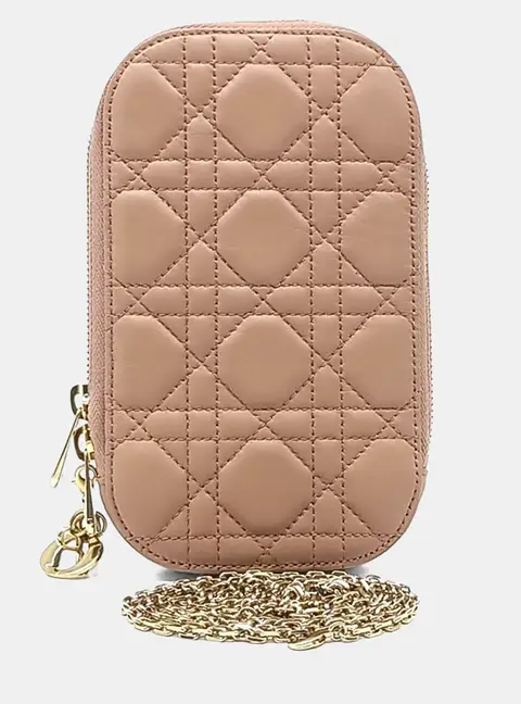 Dior Phone Holder Pink Leather Crossbody Bag